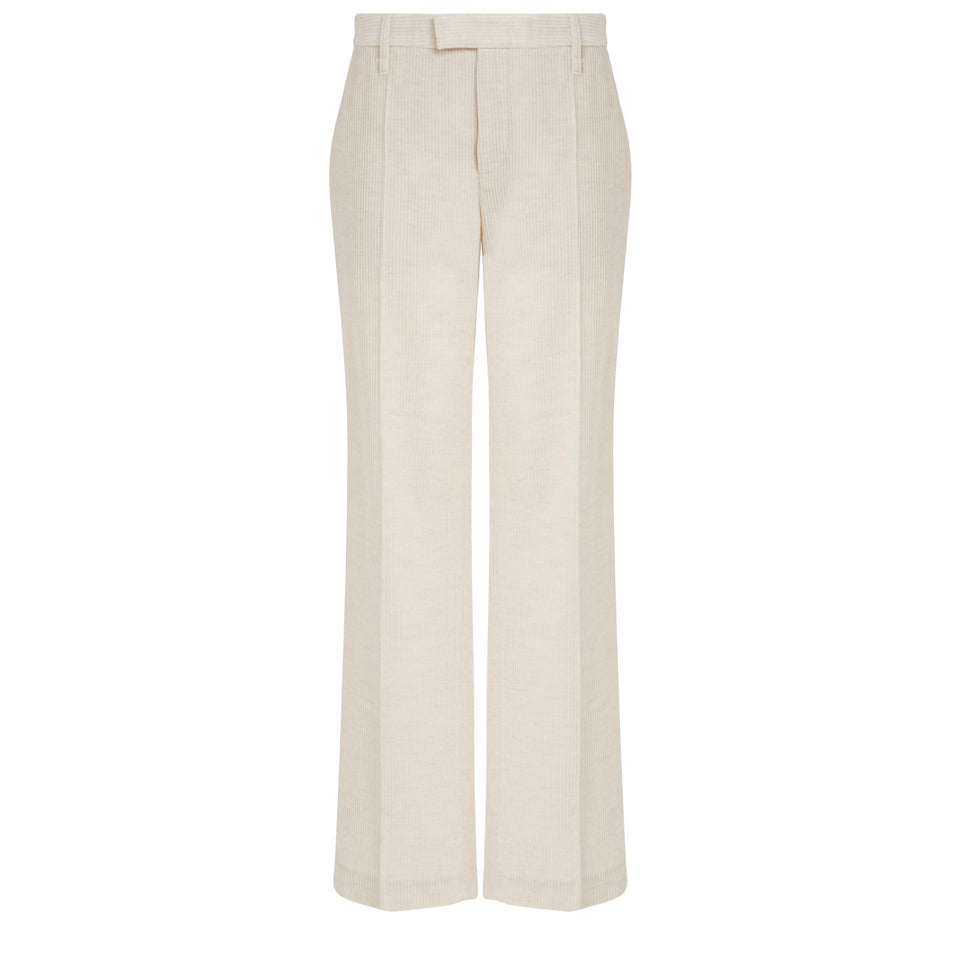 Pantalone in tessuto beige