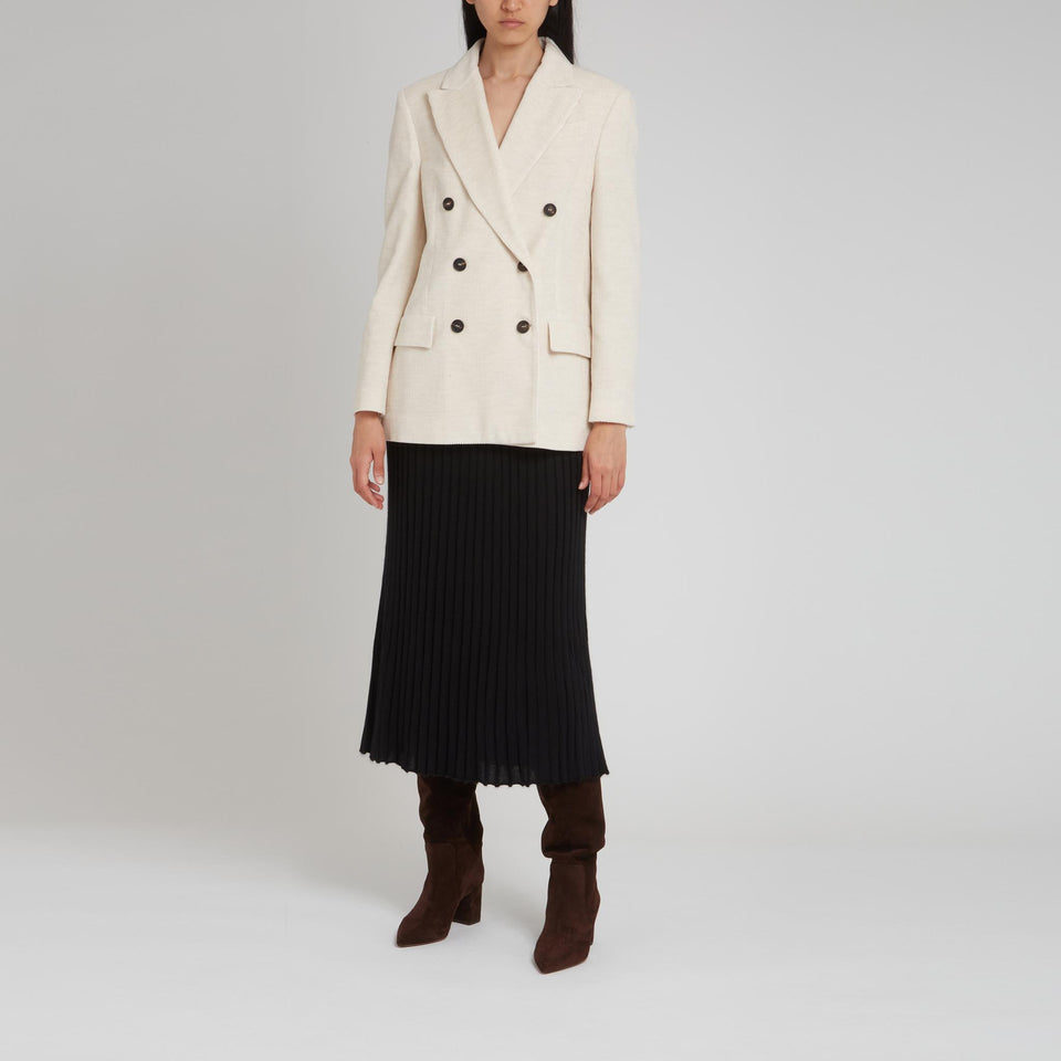 Double breasted blazer in white fabric