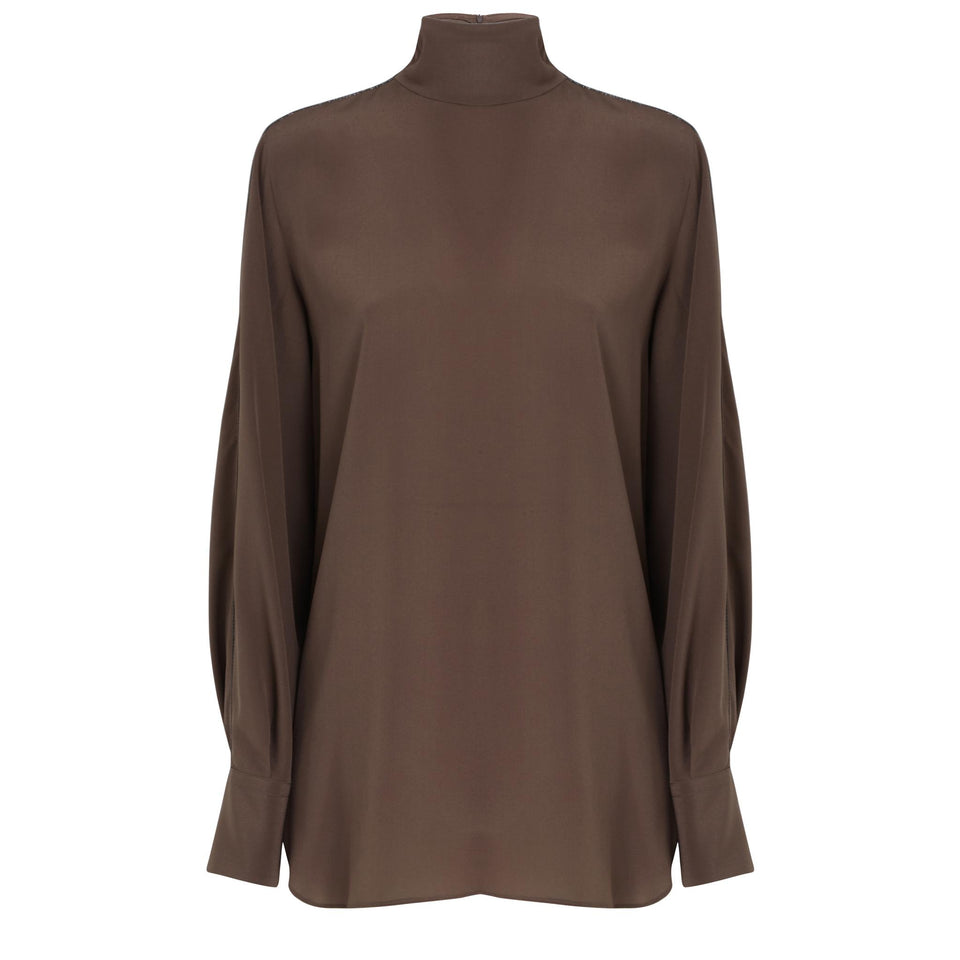 Brown fabric sweater