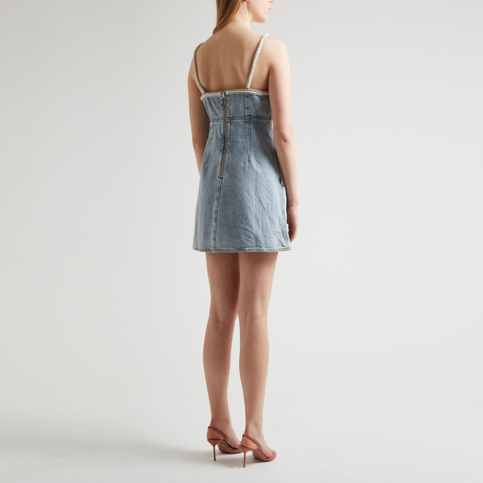 Mini abito in denim azzurro