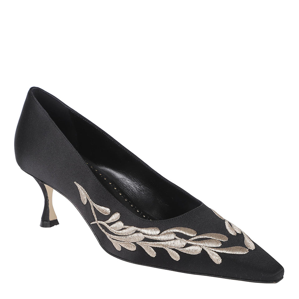 Decolletè "Feza Mone" 50 in raso nera 325-3003 BLCK MANOLO BLAHNIK