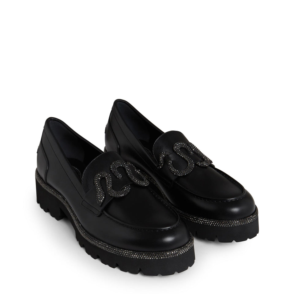Mocassino in pelle nero C11900-025 0001V213BLACK RENE CAOVILLA