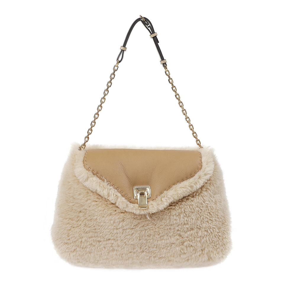 Borsa in sherling bianca D473S700 LQOB4751 ERMANNO SCERVINO