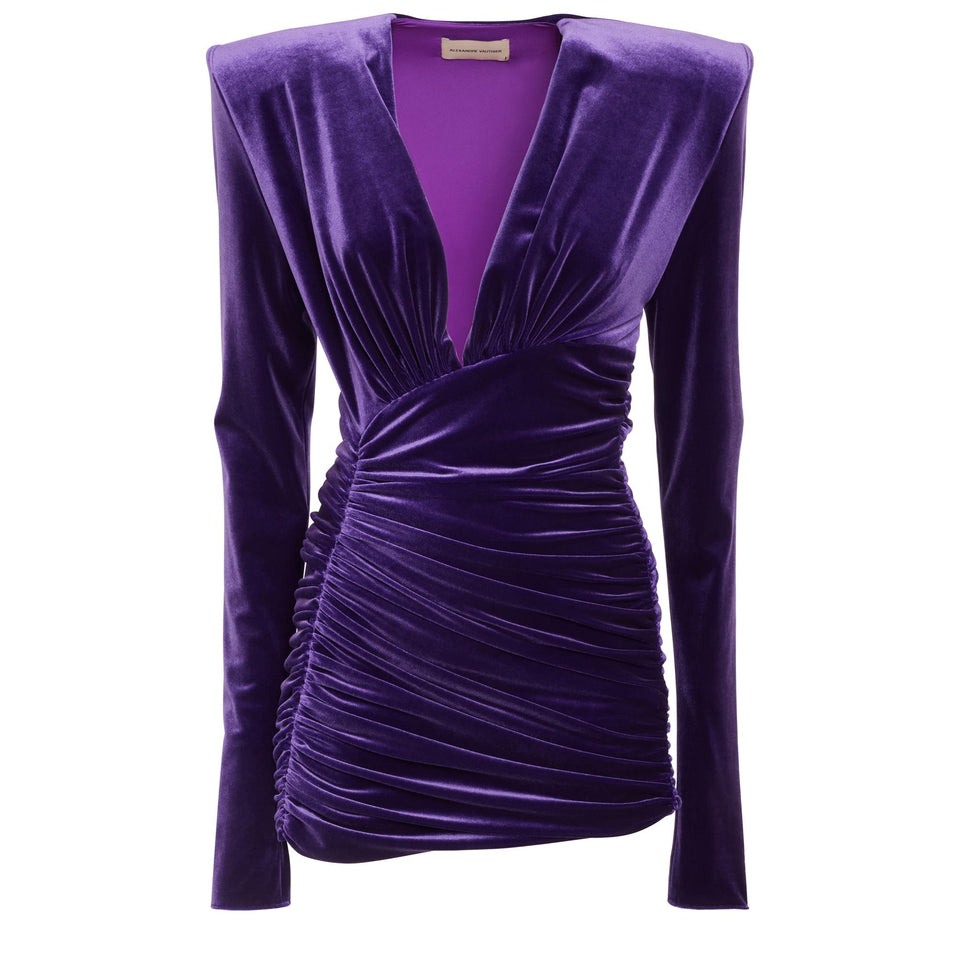 Mini dress in purple fabric