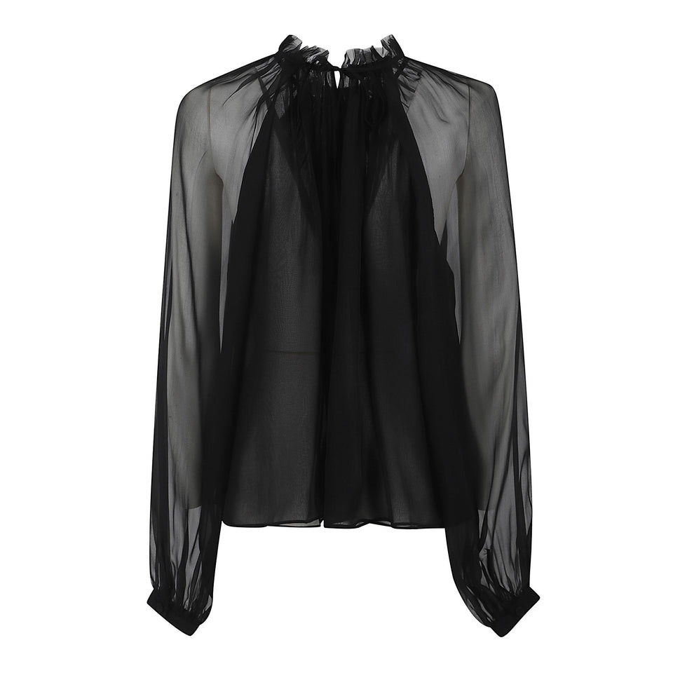 Camicia in chiffon nera 0213 51150555 ALBERTA FERRETTI