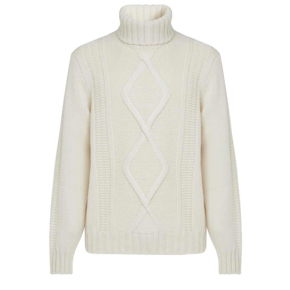 White cashmere sweater