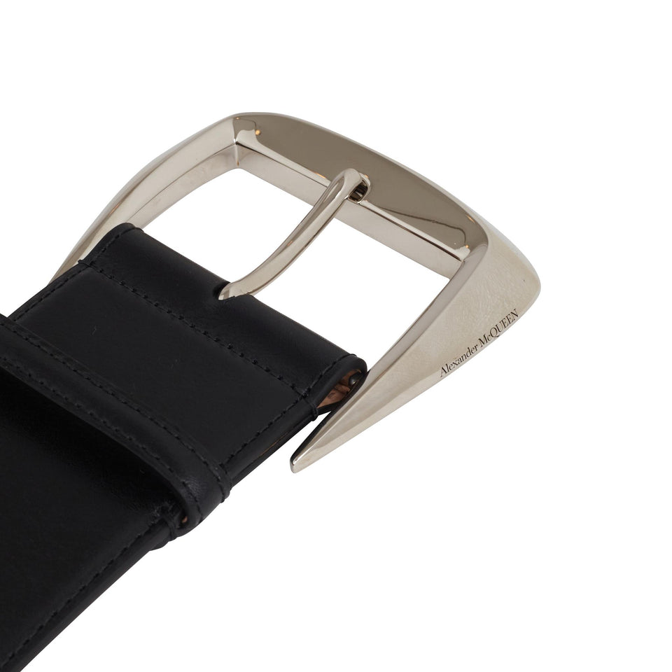 Cintura in pelle nera