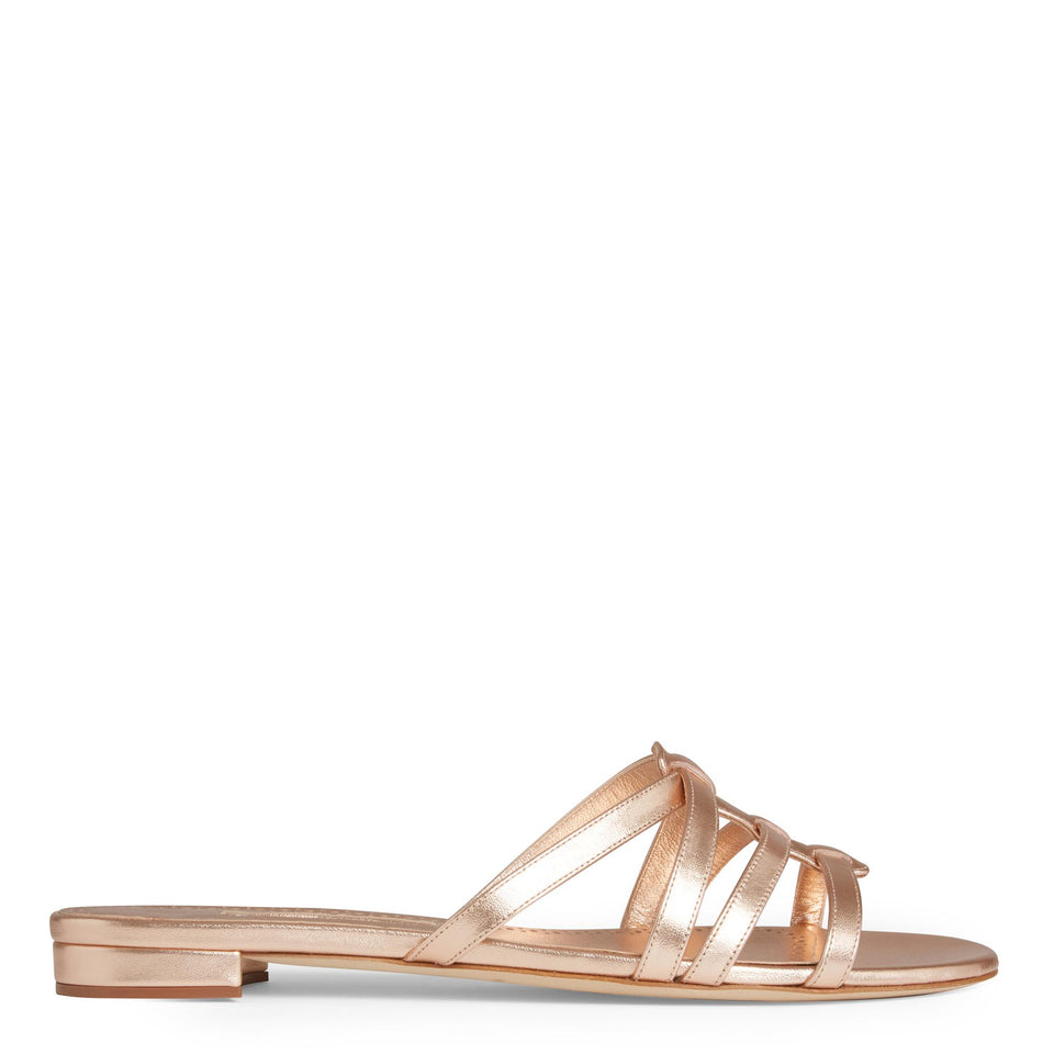Sandali flat "Riran" in pelle oro 124-2479 COPP MANOLO BLAHNIK