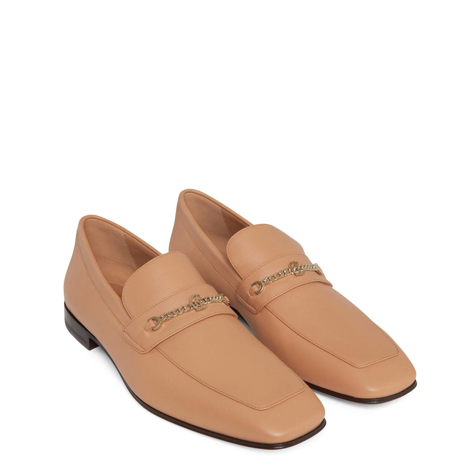 Mocassino "MJ" in pelle beige 1240339 7010 CHRISTIAN LOUBOUTIN