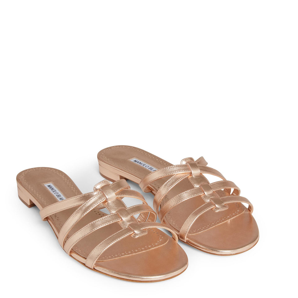 Sandali flat "Riran" in pelle oro 124-2479 COPP MANOLO BLAHNIK