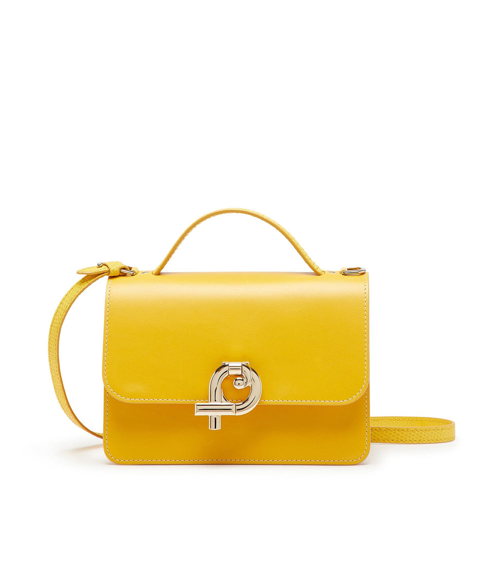Borsa ''Trebbia 26'' in pelle gialla