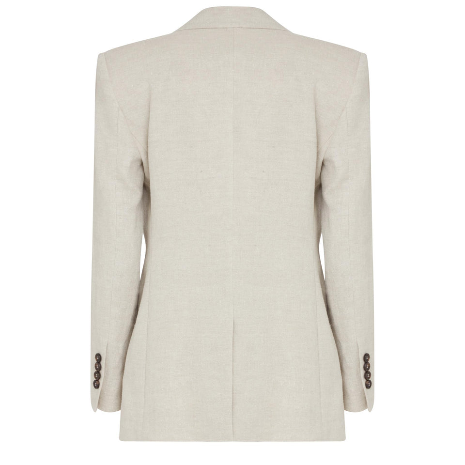 Single breasted grey linen jacket