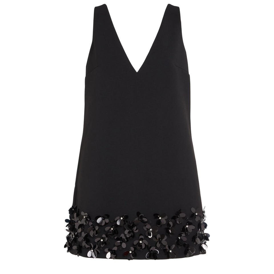 Short dress in black fabric