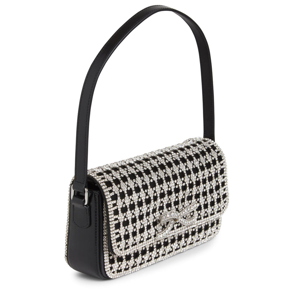 Borsa a mano in cristalli argento