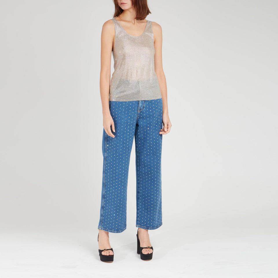 Canotta in tessuto argento - GIO MORETTI