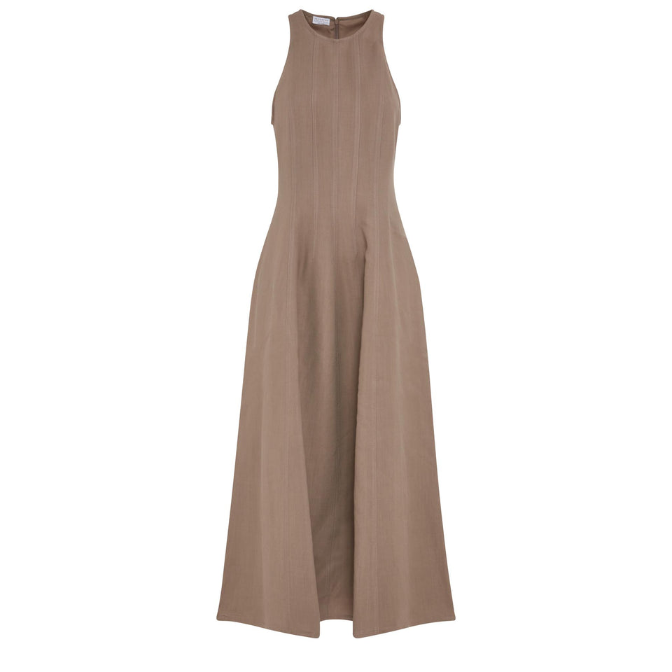 Brown linen dress