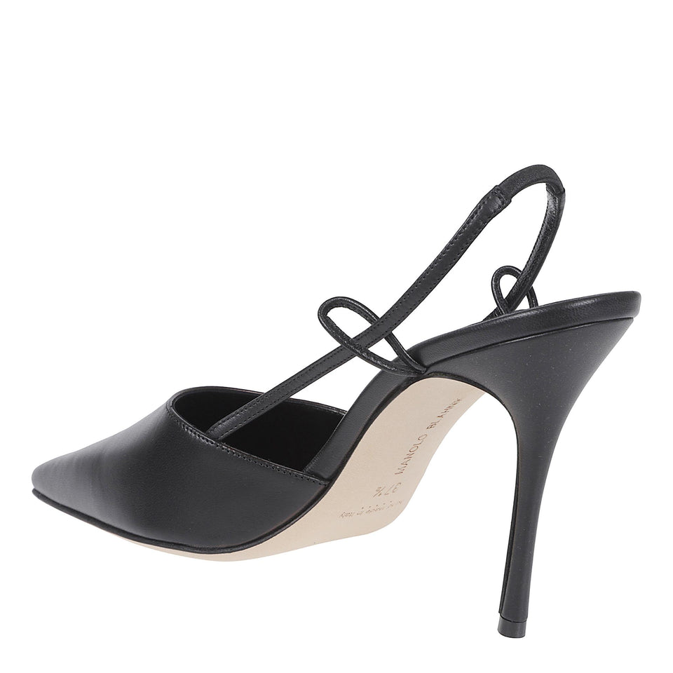 Slingback "Touki Mone" 105 in nappa nera 325-3091 BLCK MANOLO BLAHNIK