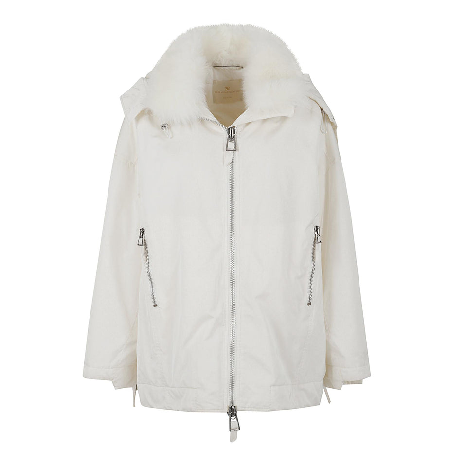 Parka in tessuto bianco D470B312 MTUUJ10606 ERMANNO SCERVINO