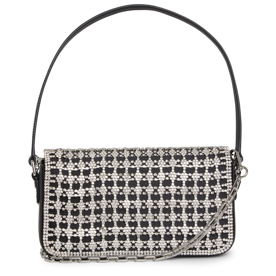 Borsa a mano in cristalli argento
