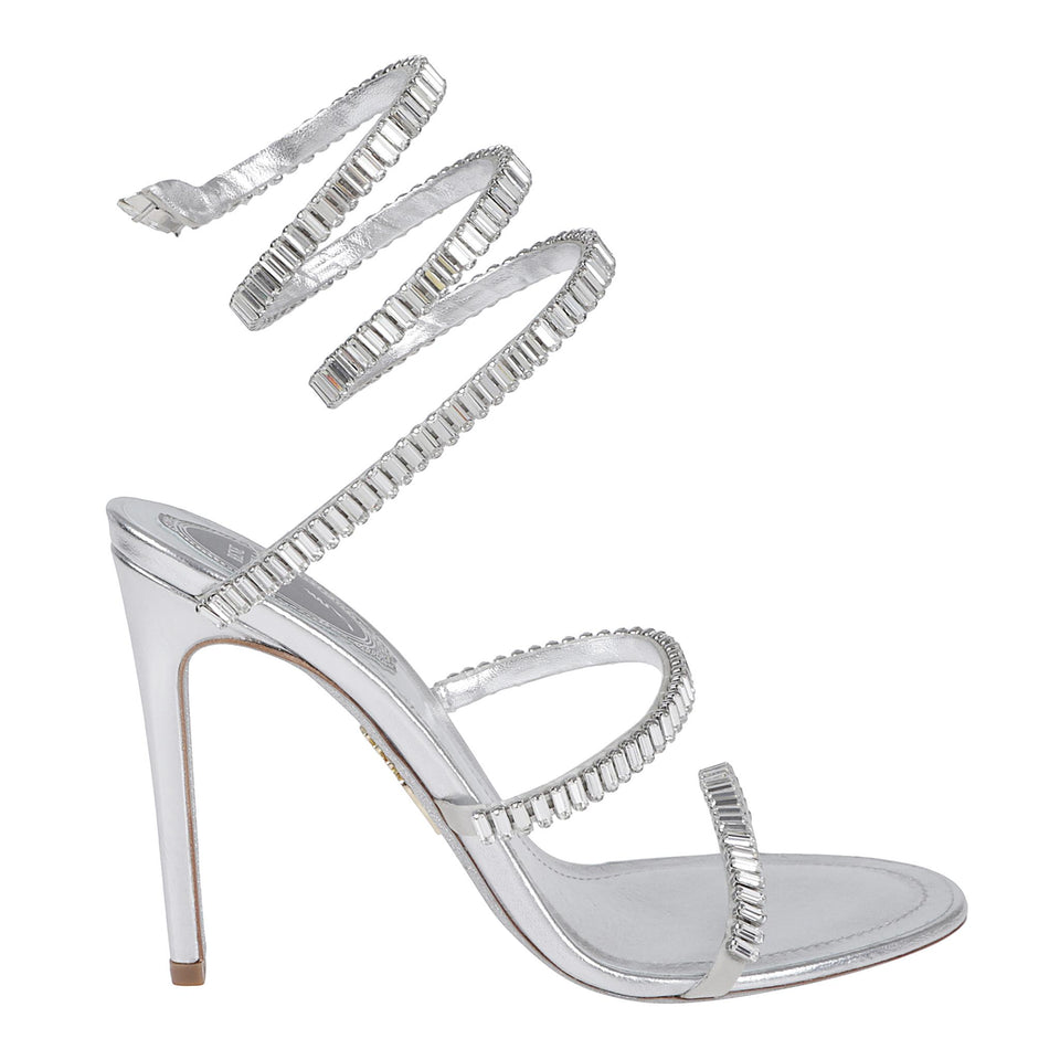 Sandalo ''Cleo'' in pelle argento C12674-105 NA01V118SILVER RENE CAOVILLA