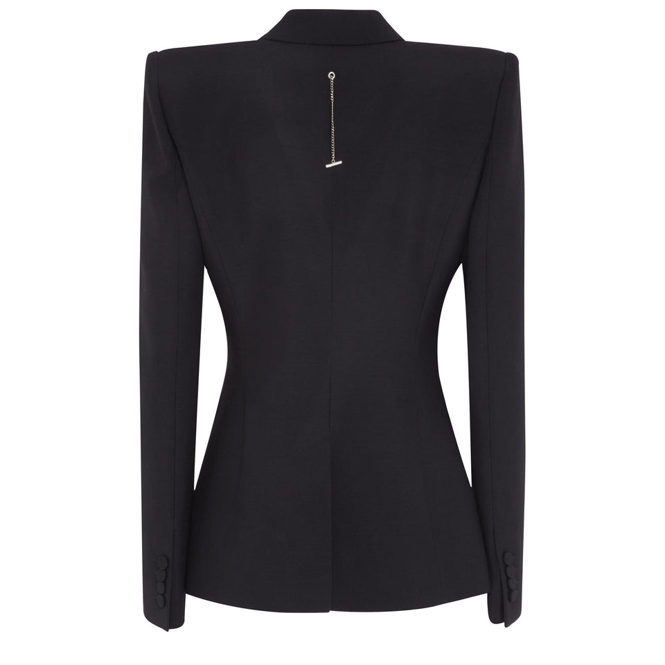 Blazer doppio petto in lana nero