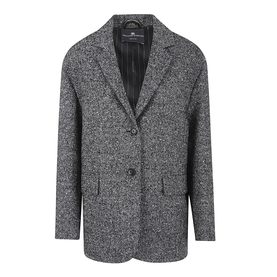 Giacca in lana grigia D476I304 VBQT4703 ERMANNO SCERVINO