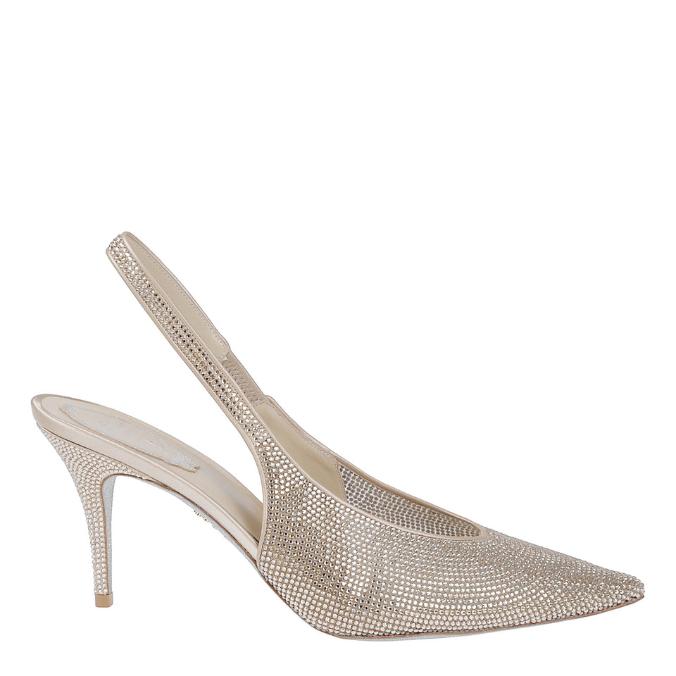 Slingback ''Jinny'' in tessuto oro C12648-080 CRINV104GOLD RENE CAOVILLA