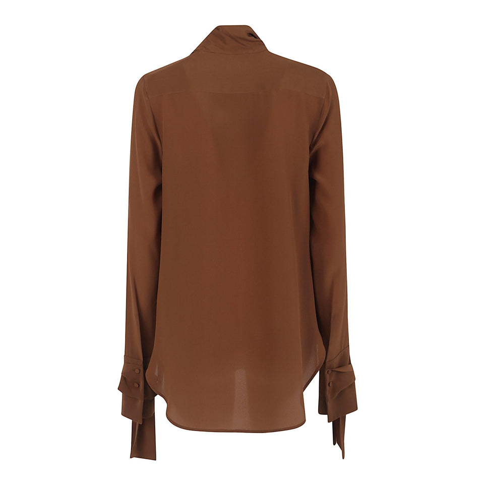 Camicia in seta marrone D472K311 VKX91220 ERMANNO SCERVINO