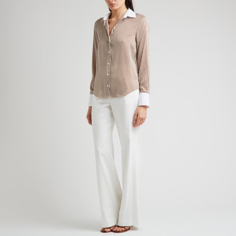 Camicia in cotone marrone