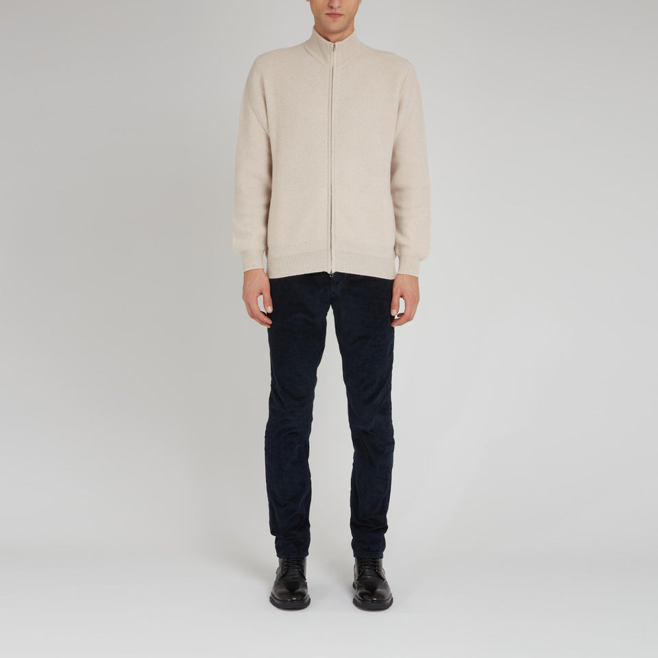Cardigan in lana beige