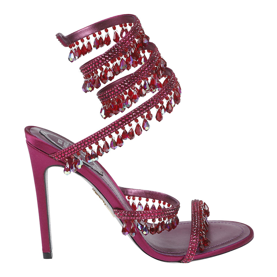 Sandalo ''Chandelier'' con cristalli fuxia C12535-105 R001Y357PORPORA RENE CAOVILLA