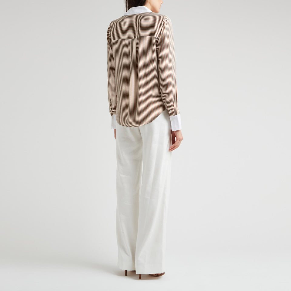 Camicia in cotone marrone