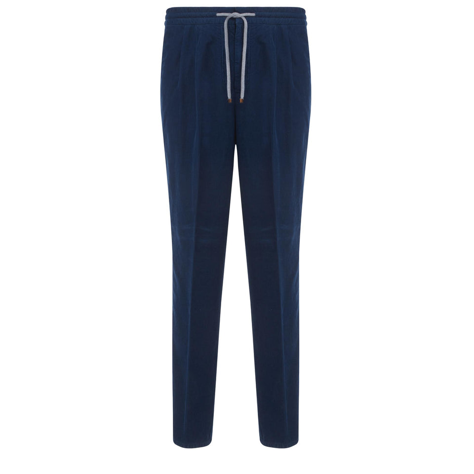 Blue cotton chino trousers