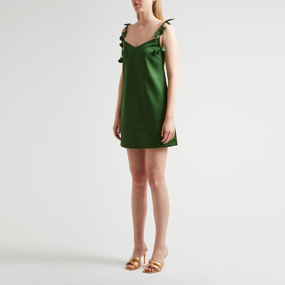 Mini abito in satin verde