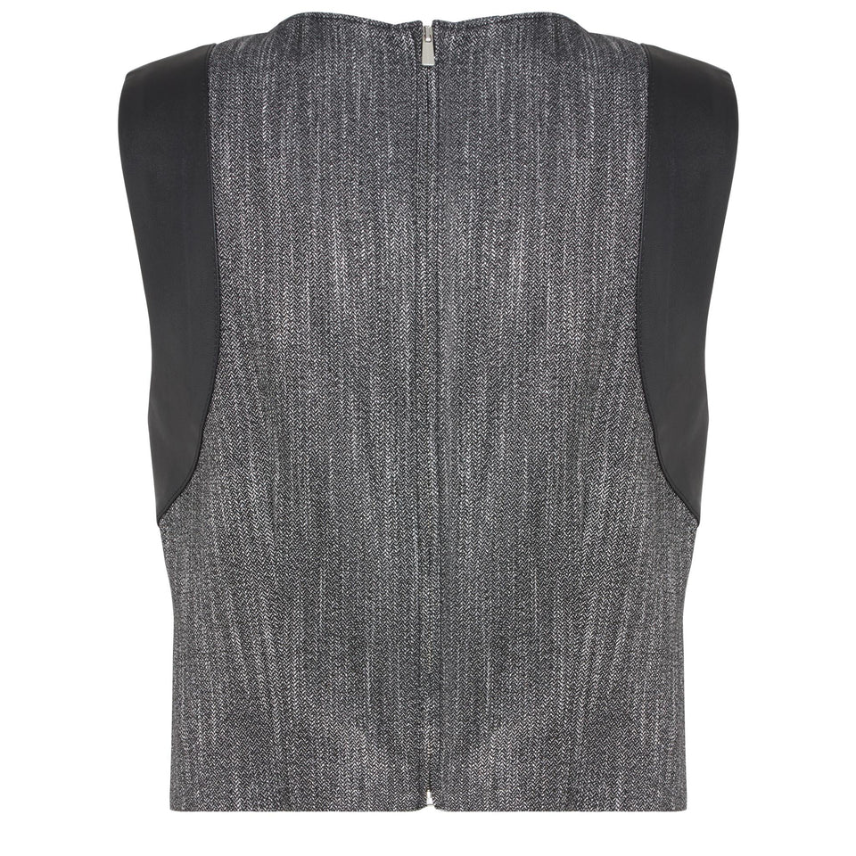 Grey fabric top