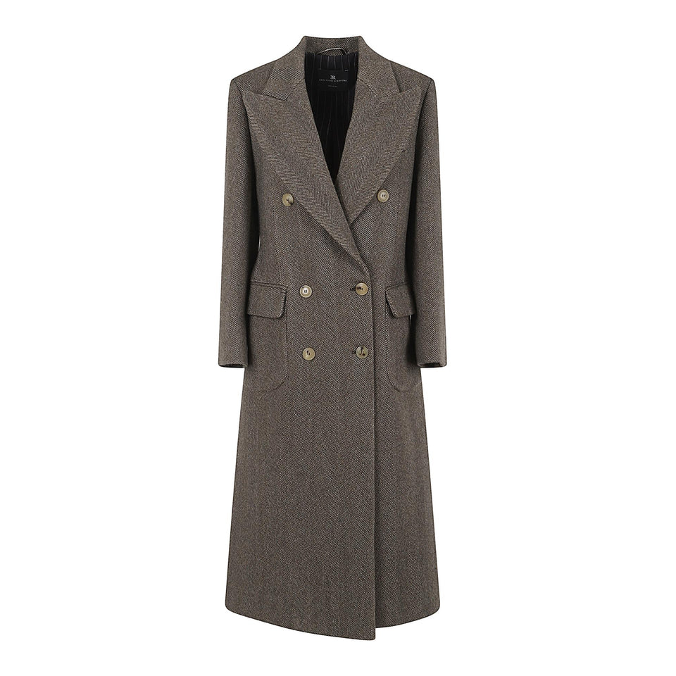 Cappotto doppio petto in lana grigio D476D704 OQRJ4701 ERMANNO SCERVINO
