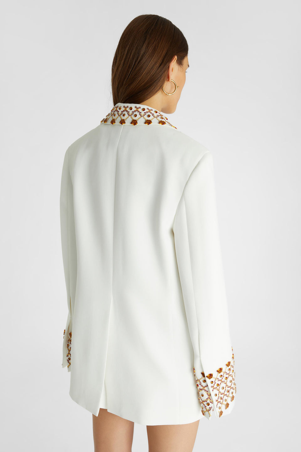 Single-breasted white fabric jacket