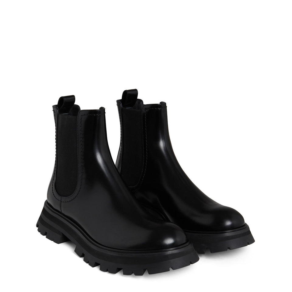 Stivaletto in pelle nero 757487 W1DU11000 ALEXANDER MCQUEEN