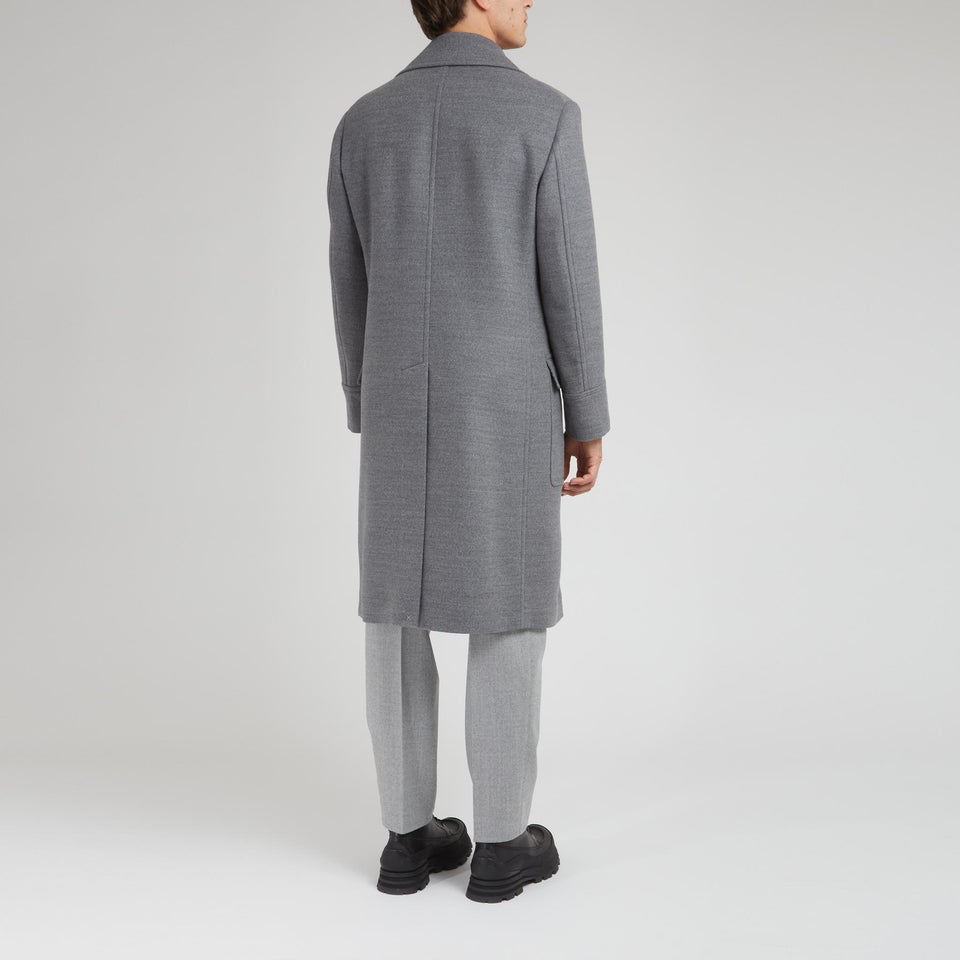 Cappotto doppio petto in lana grigio