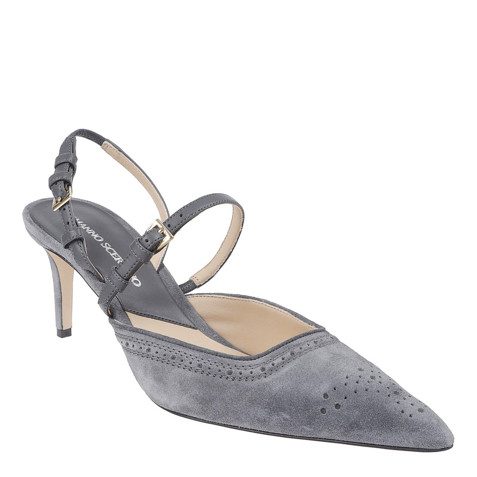 Slingback in pelle grigia D478Z355 DIW93901 ERMANNO SCERVINO