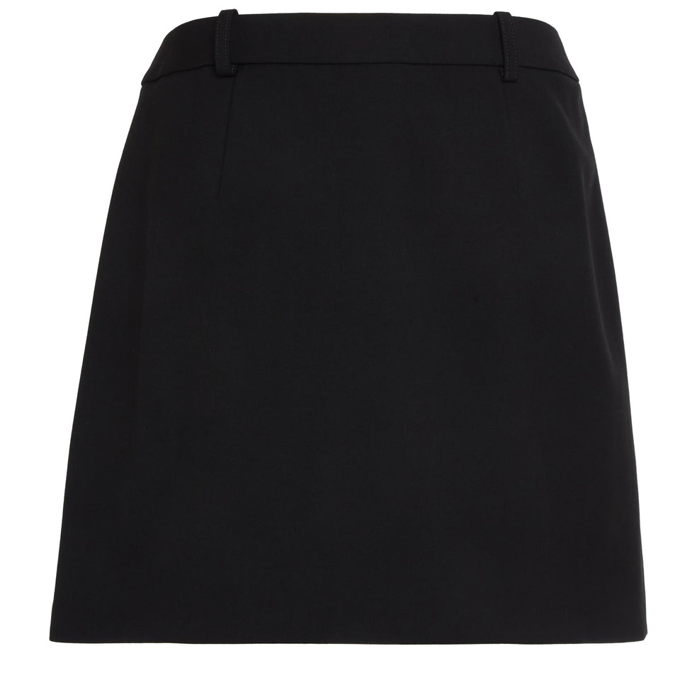 Mini gonna in lana nera