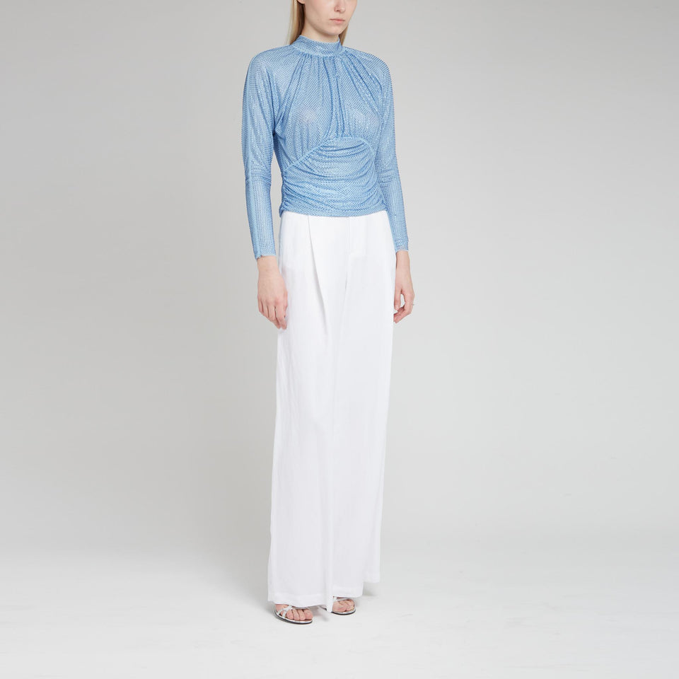 Top in light blue fabric