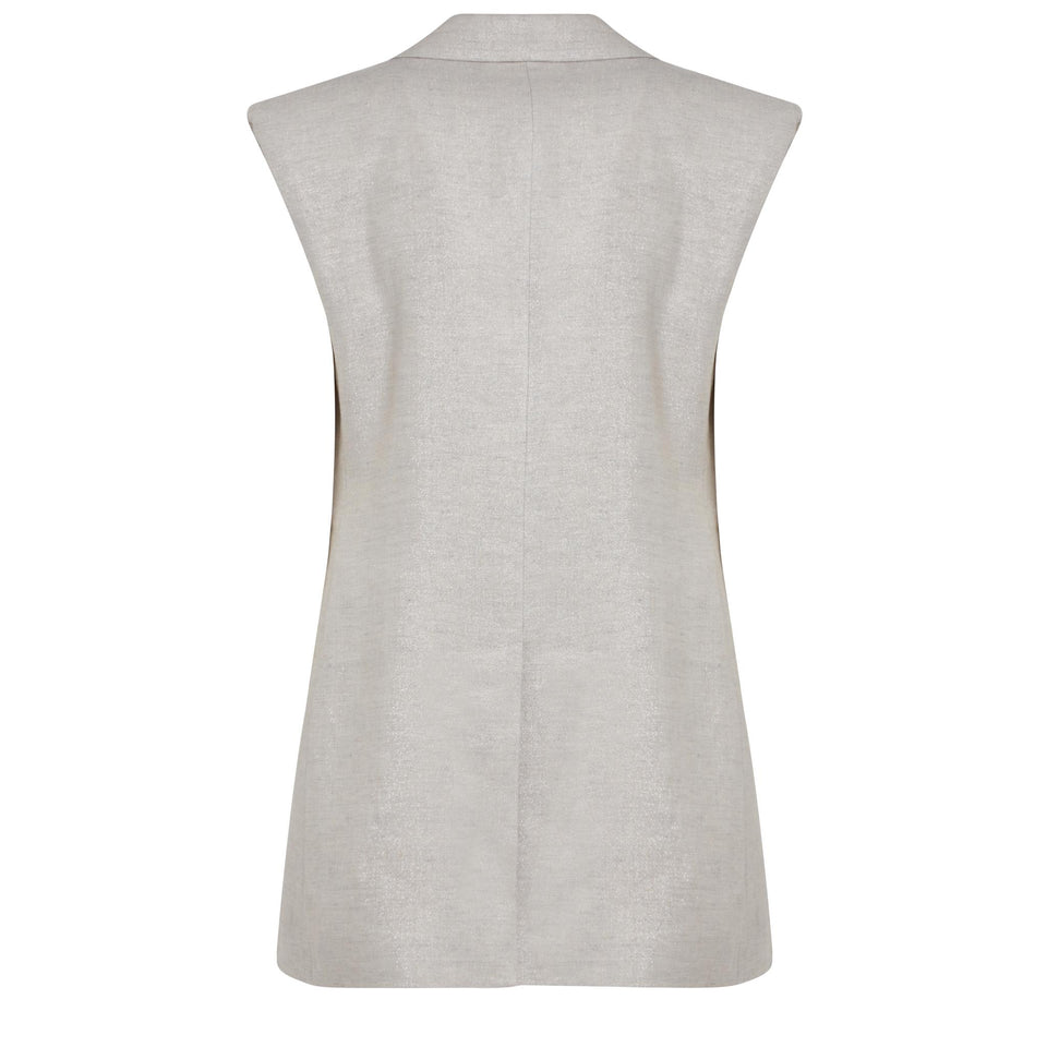 Gilet in lino grigio