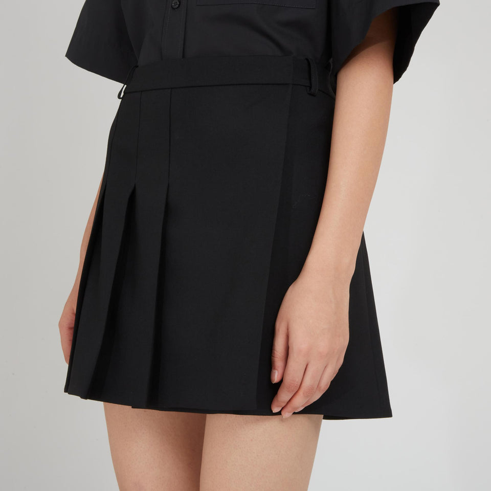 Mini gonna in lana nera