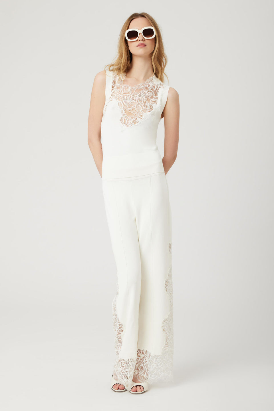 Canotta in maglia bianca