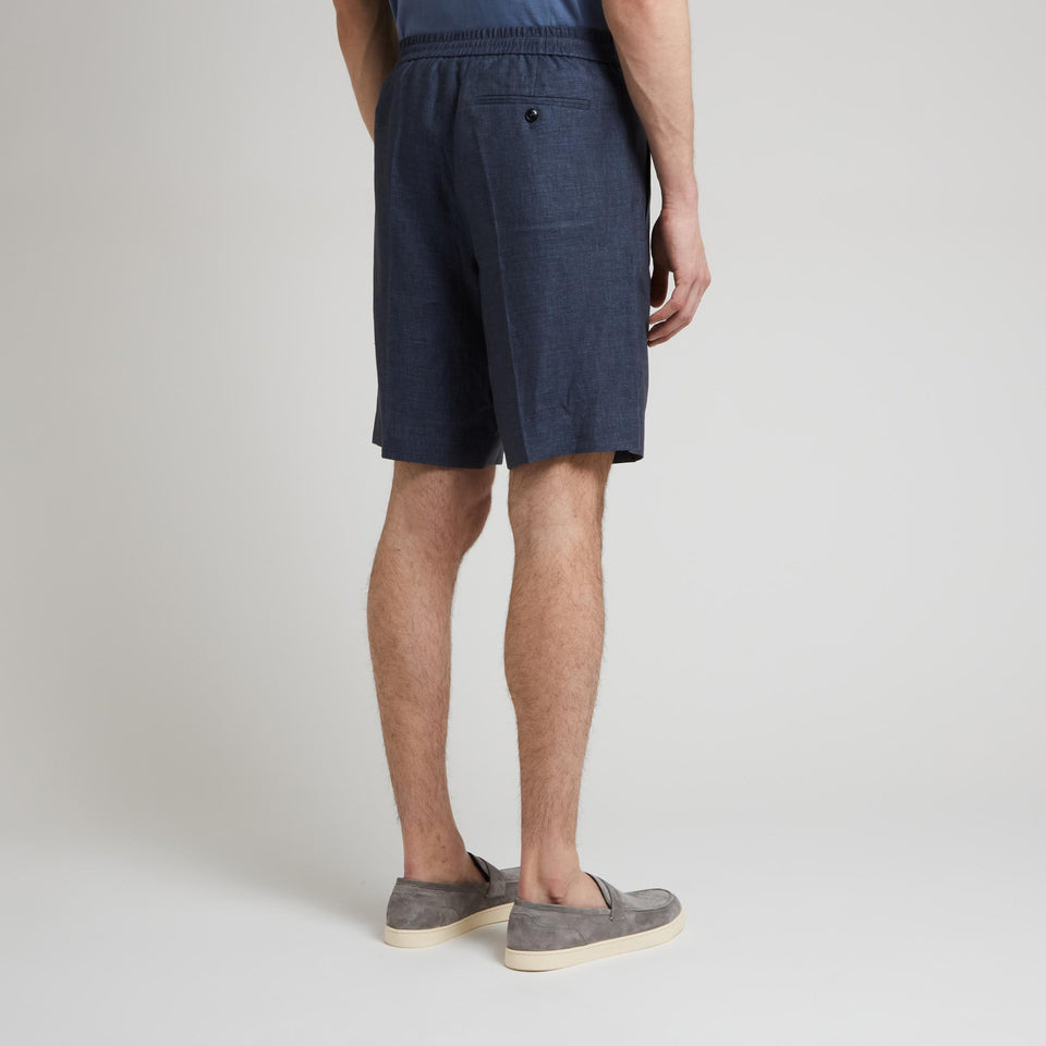 Blue linen shorts