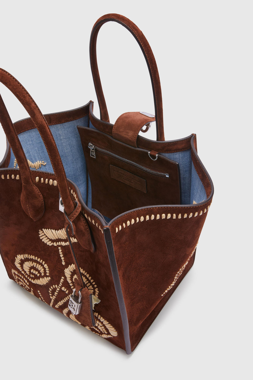 Brown suede ''Marcie'' bag