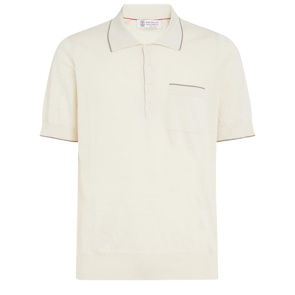 Polo in cashmere bianca