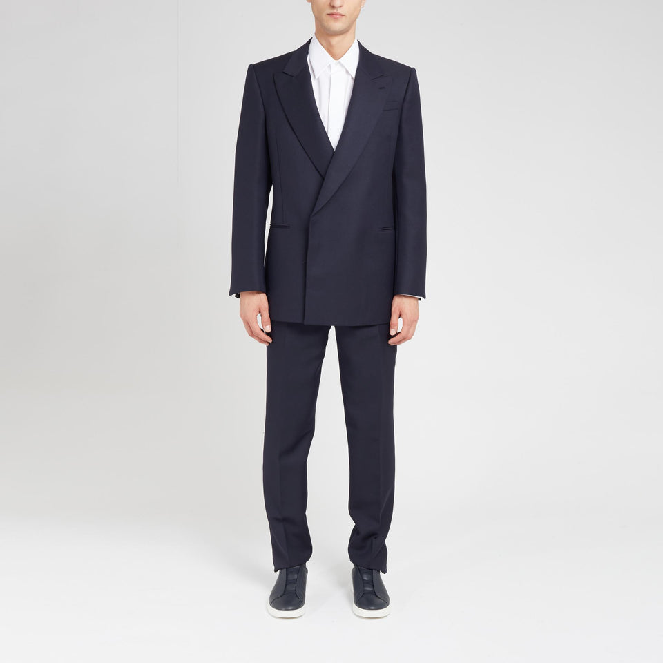 Blazer sartoriale in lana blu