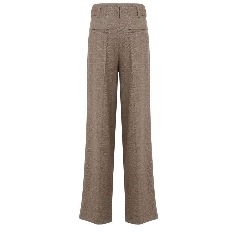 Pantalone in lana marrone